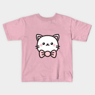 Cute cat with bow Kids T-Shirt